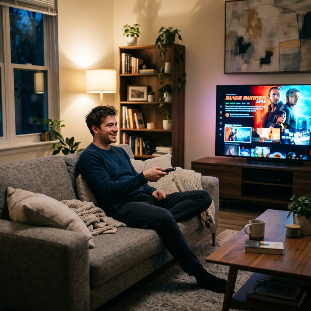 Man choosing moatv IPTV plan